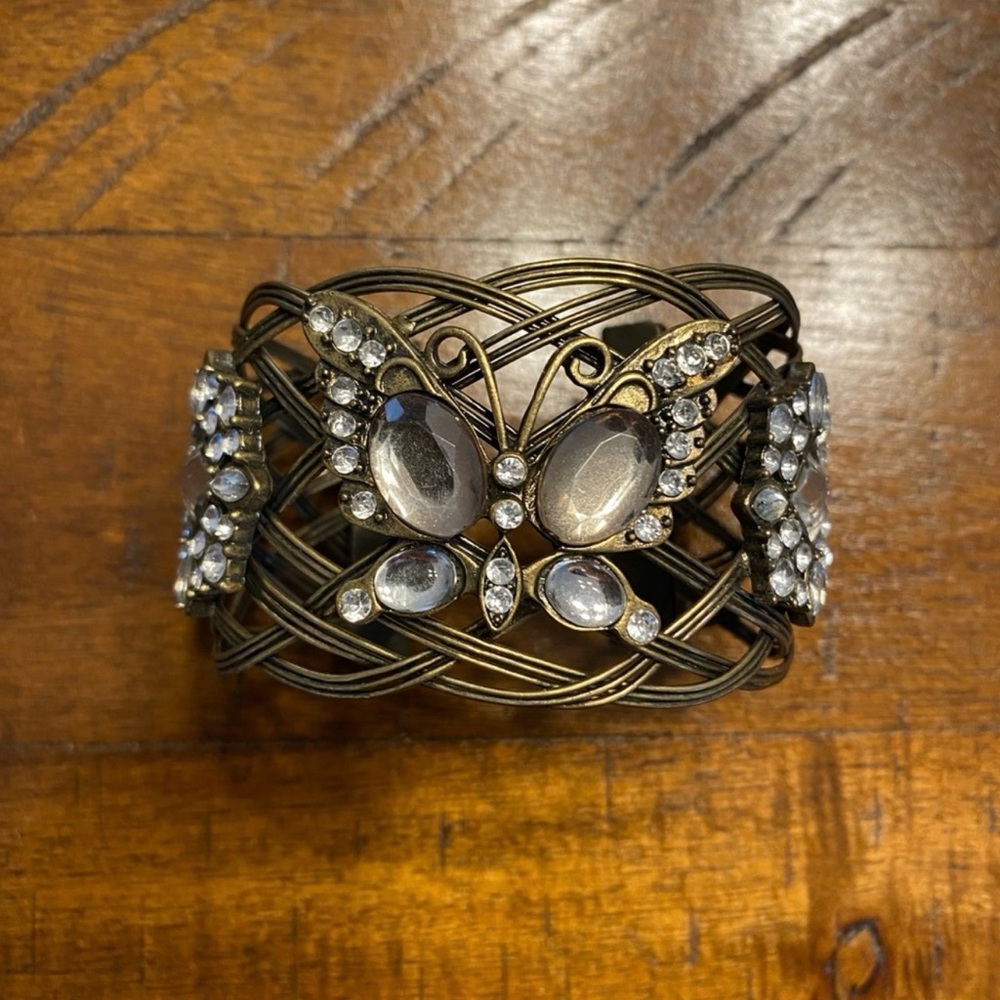 Mixit butterfly Cuff Bracelet with crystal butterfly.
